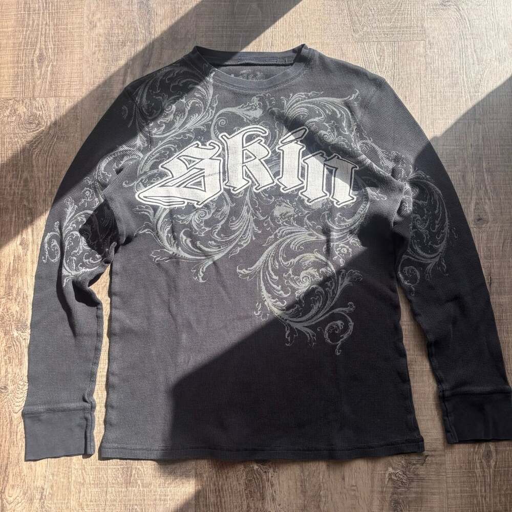 Skin Industries Thermal Long Sleeve Shirt Black Gothic Y2K